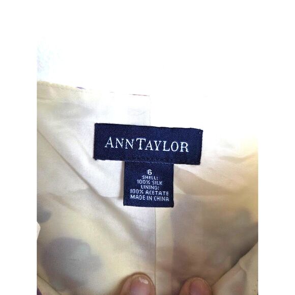 Ann Taylor Women Ivory w/Multicolor Floral 100% Silk Satin Maxi Skirt size 6 - Picture 5 of 5